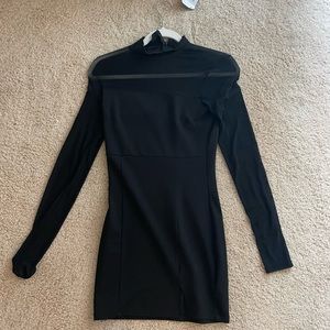 black mesh cocktail dress